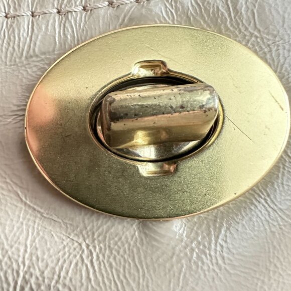 COACH | Chelsea Taupe Patent Leather Tote Satchel Bag F14022 | Cream - Picture 15 of 16